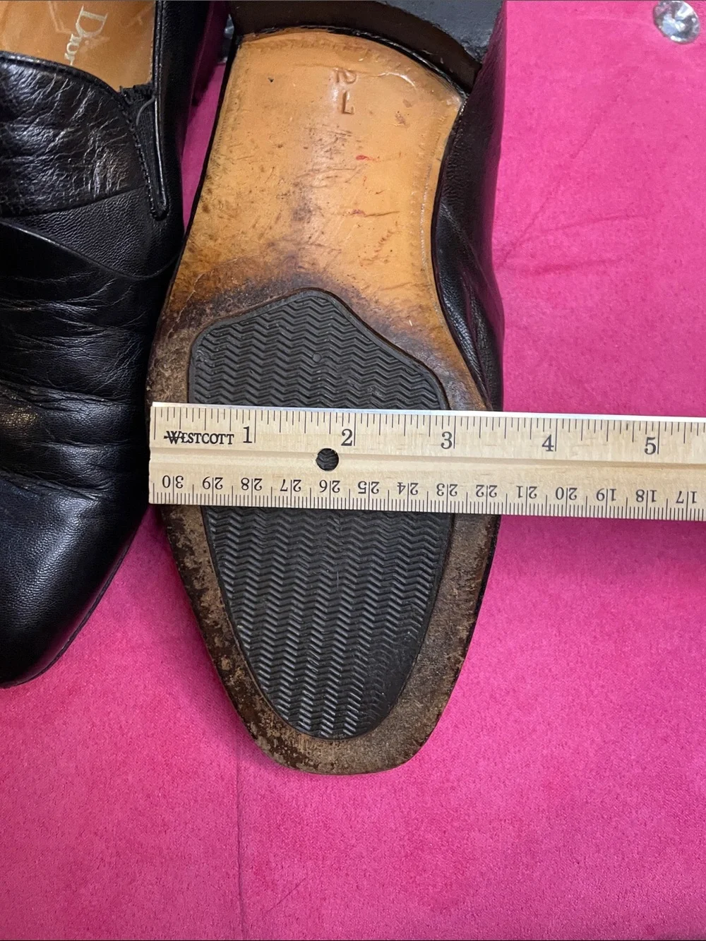 Dior Black Leather Slip-On Loafers with Subtle Logo Men’s Size 7 Women’s Size 9